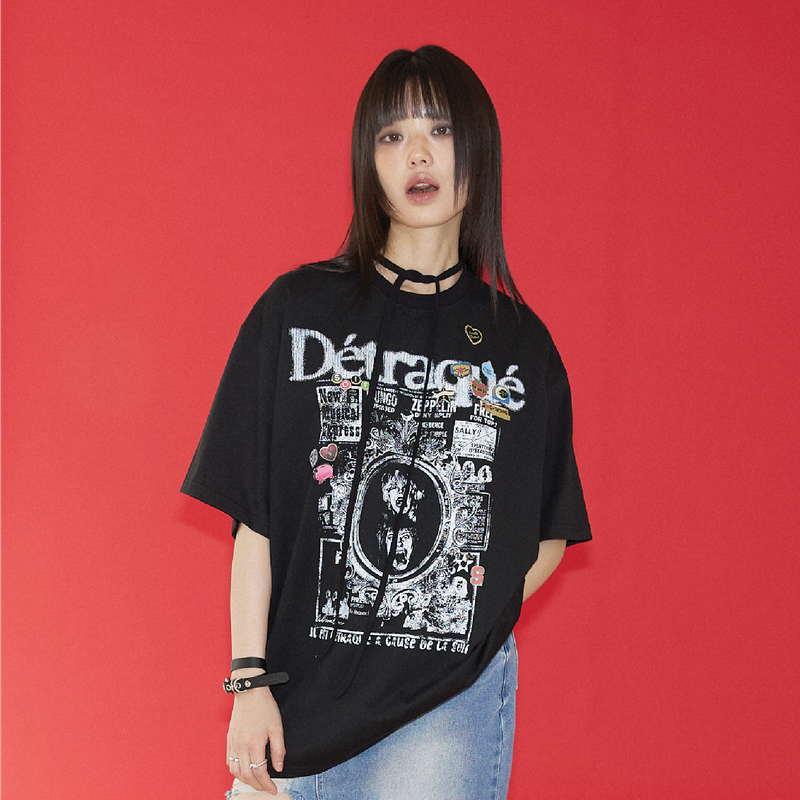 SOIF DRINK（ソイフ ドリンク）の「スパゲティロックTシャツ ブラック（トップス）」