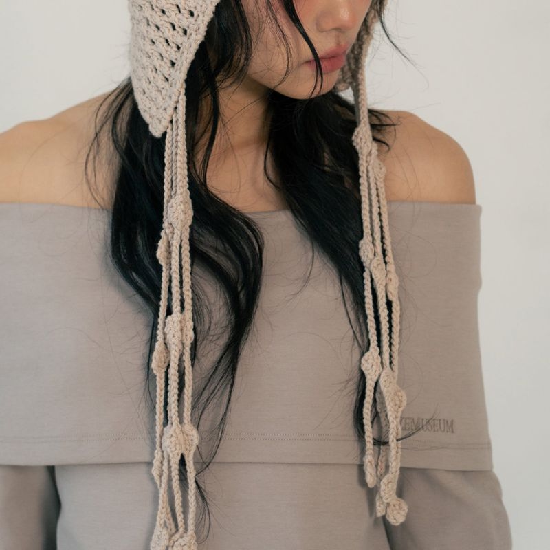 JELLYFISH STRAP BEANIE (BEIGE)