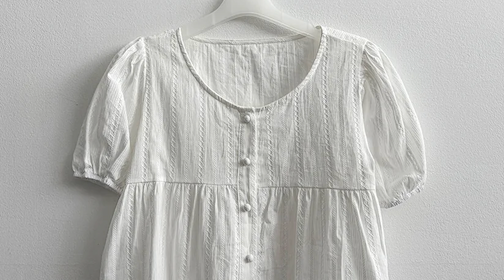 Bert Puff Sleeve Short Sleeve Blouse