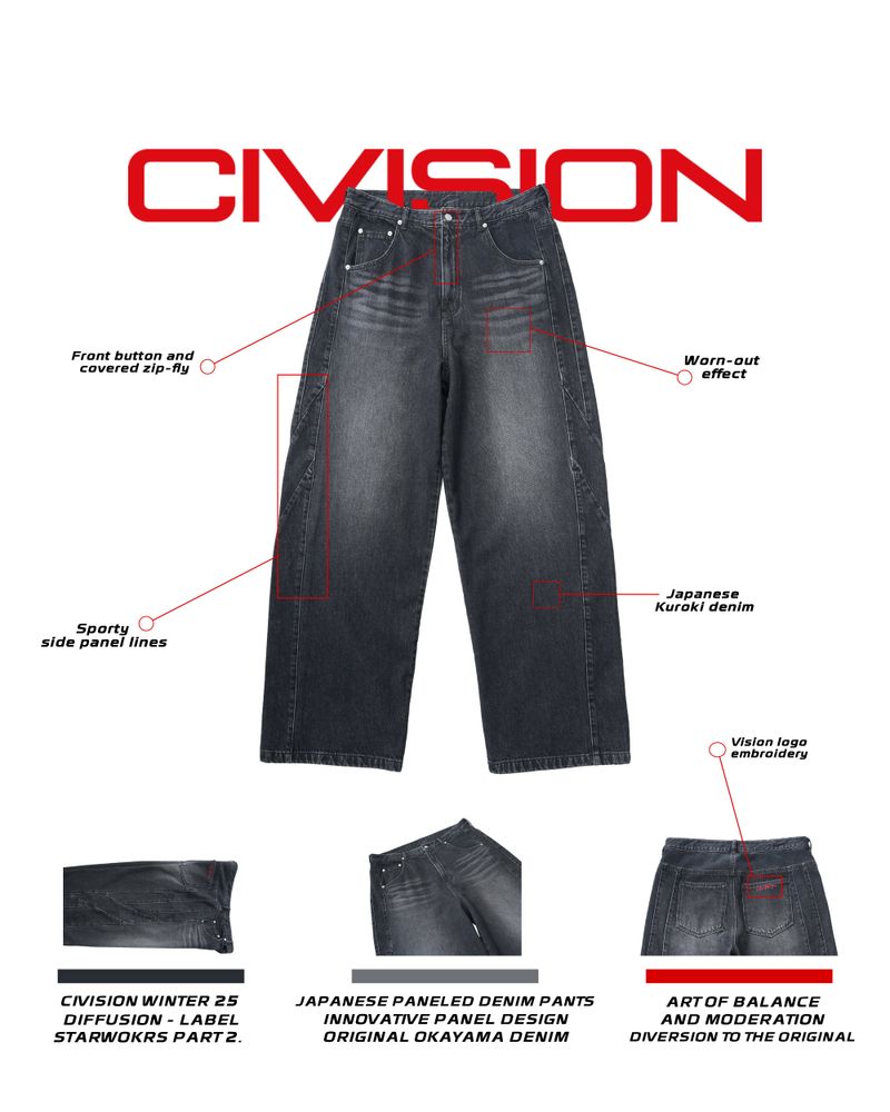  JAPANESE PANELED DENIM PANTS