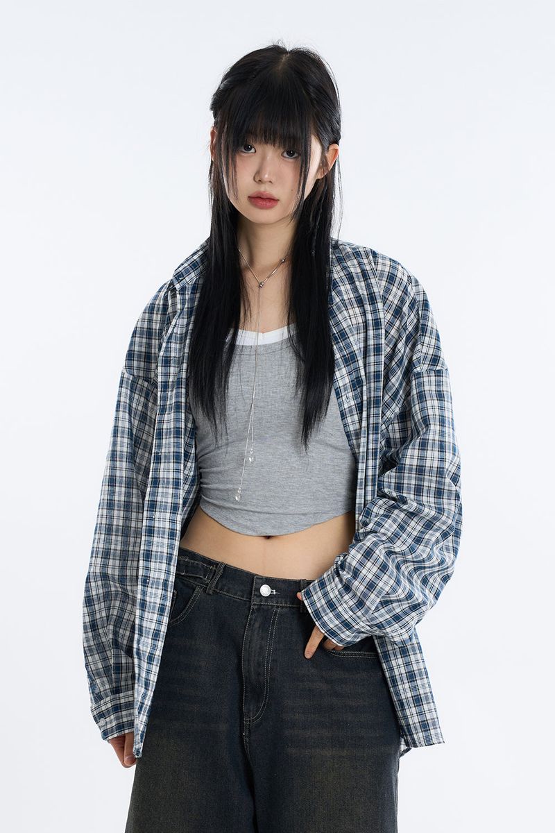Raucohouse（ラウコハウス）の「Beat over nerd check shirt（Tops）」