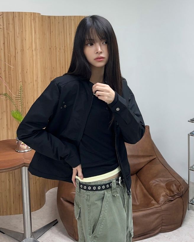 Epin Eyelet Crop Jacket
