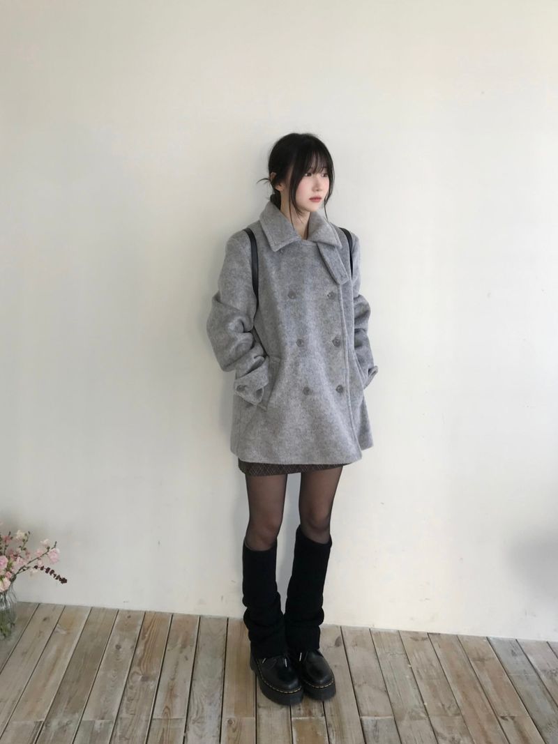 High-neck double coat (2 colors)