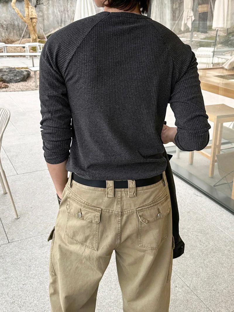 LMN Ness Ribbed Raglan Muscle Long Sleeve T-Shirt (3 colors)