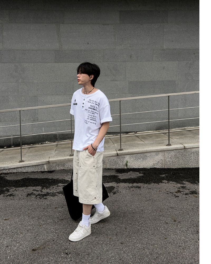 Crozen Waffle Henley Short Sleeve