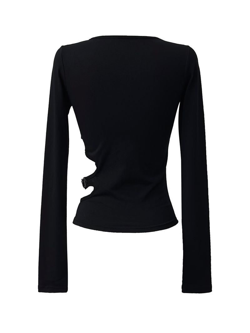 slim buckle hole slit T (2color)