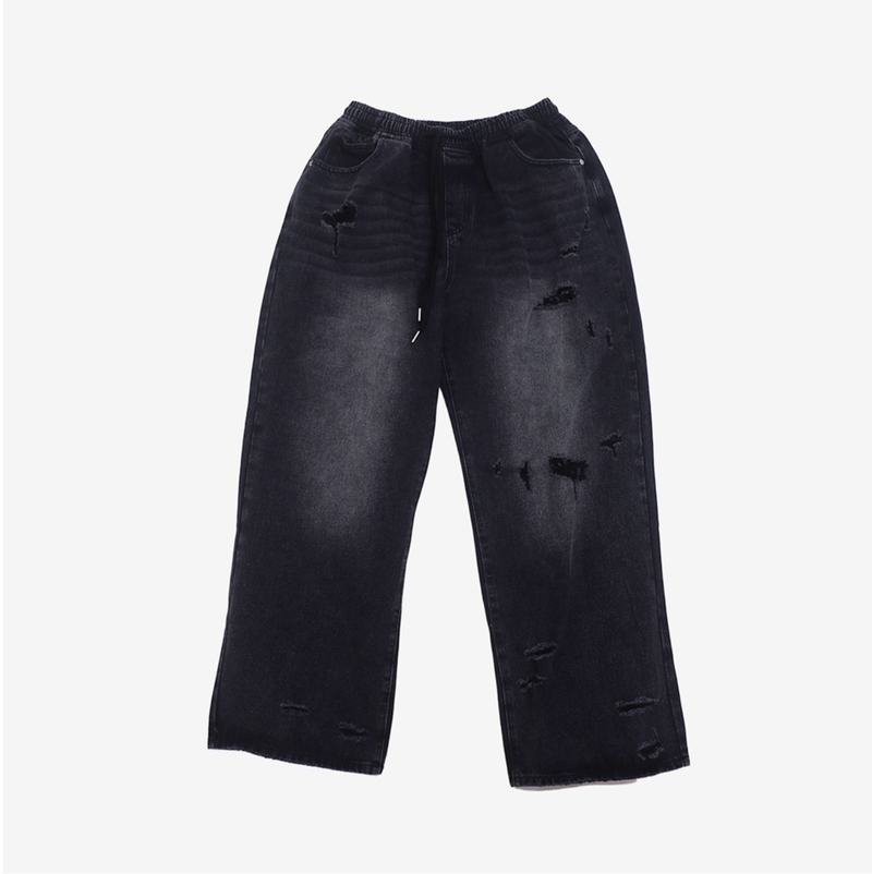 (Unisex) Parchment with open back denim pants