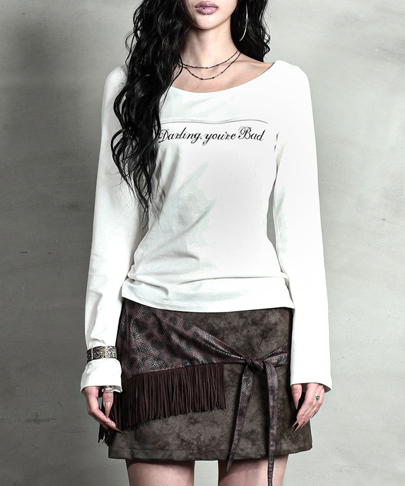 DARLING, YOU ARE BAD（YOU ARE BAD）の「UNZIPPED LOGO T-SHIRT (Cursive ver.) #WHITE（Tops）」
