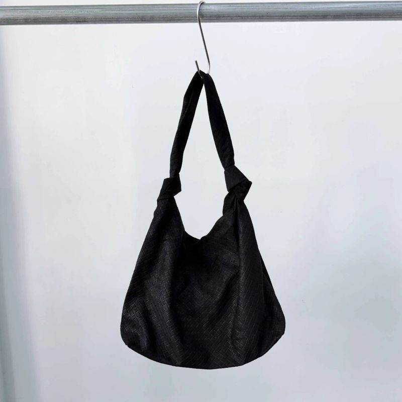 Woven Suede-Look Shoulder Bag