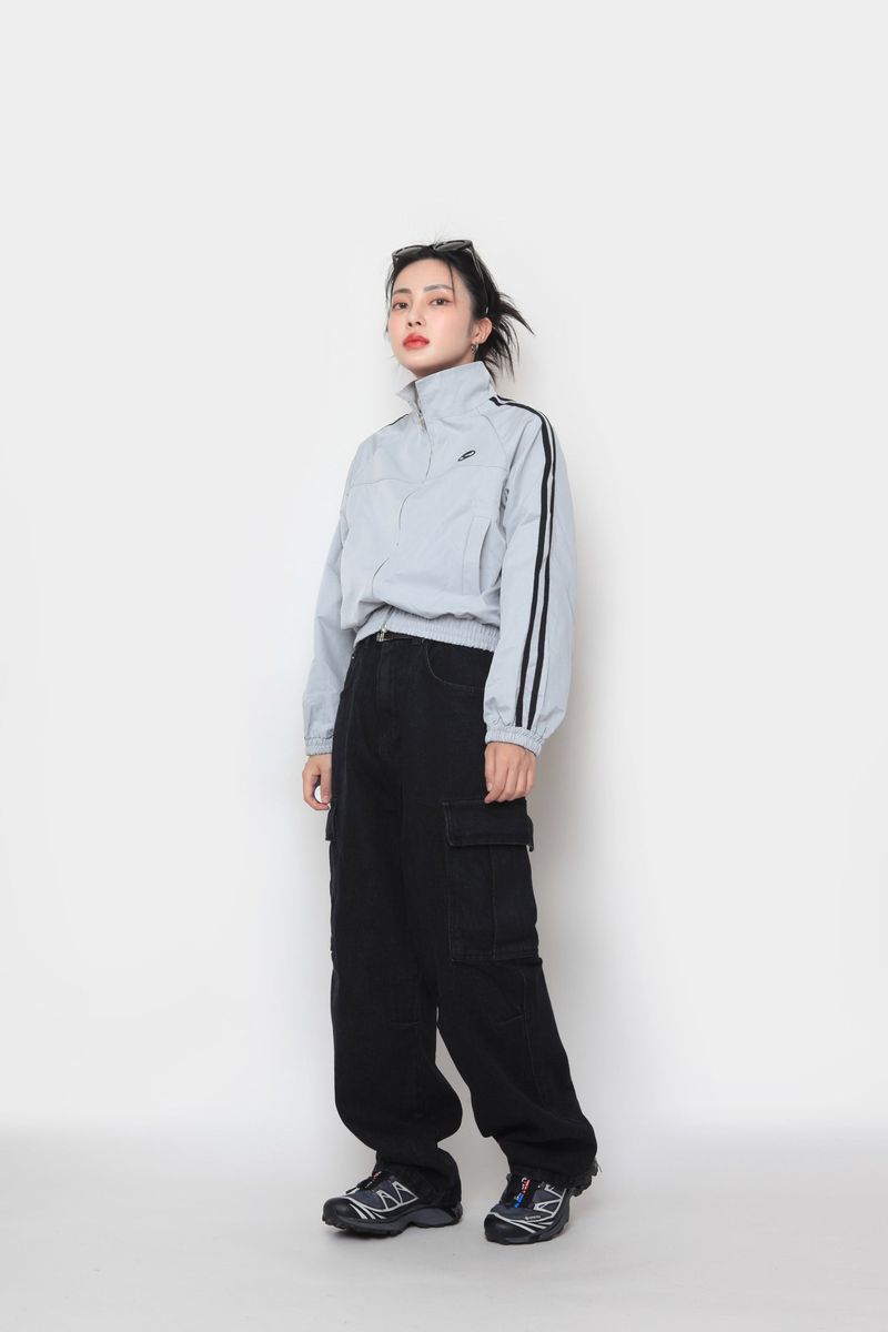 Black Cargo Denim Pants