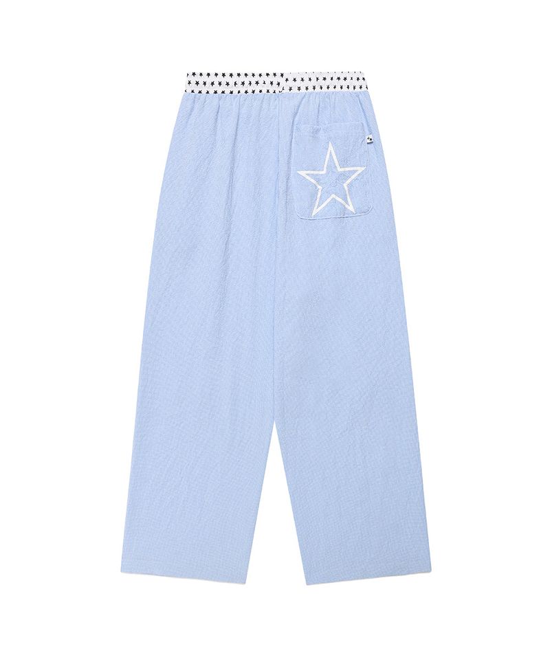 W CHECK LOUNGE PANTS BLUE(CV2FMFPA59A)