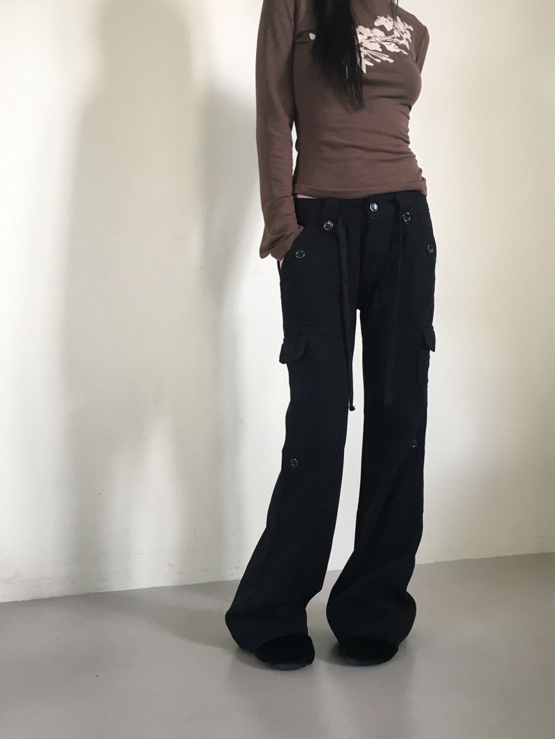 Kita y2k low rise cargo bootcut pants