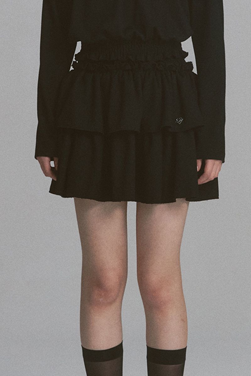 MOILLY(モイリー)の「Tweed Cancan Frill Skirt Black(Skirts)」