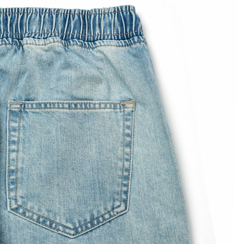 BANDING WIDE DENIM PANTS LIGHT BLUE