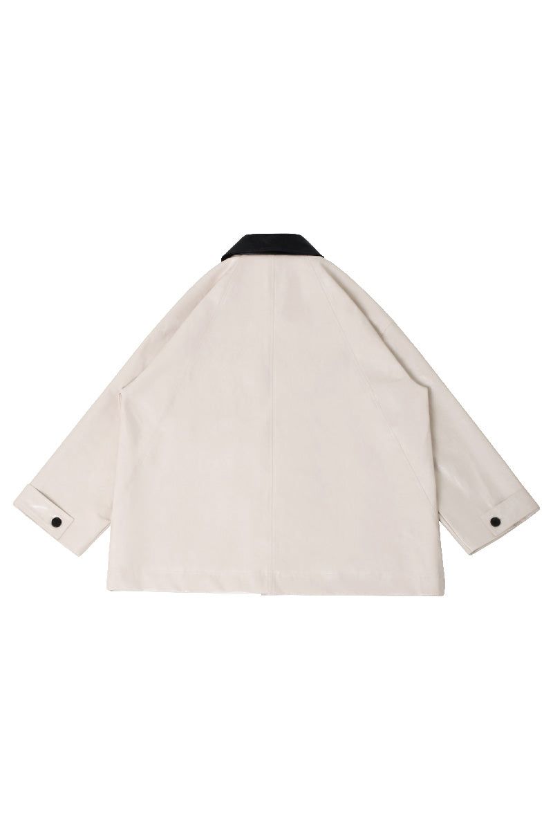 Eco Leather Half Jacket (Ivory)