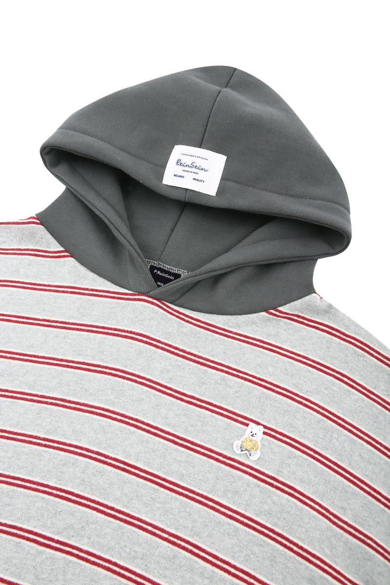 Stripe layered overfit hoodie