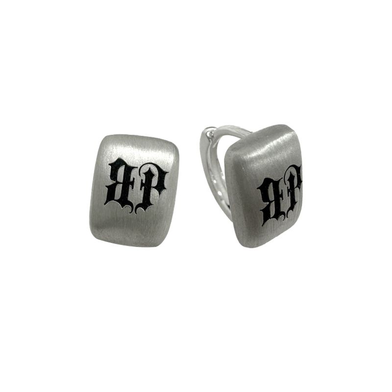 [Silver925] Black Engrave Clip Earrings