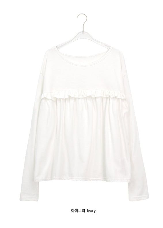 26FW★ [BAONHAUS] Koiren Frill Long Sleeve Tee