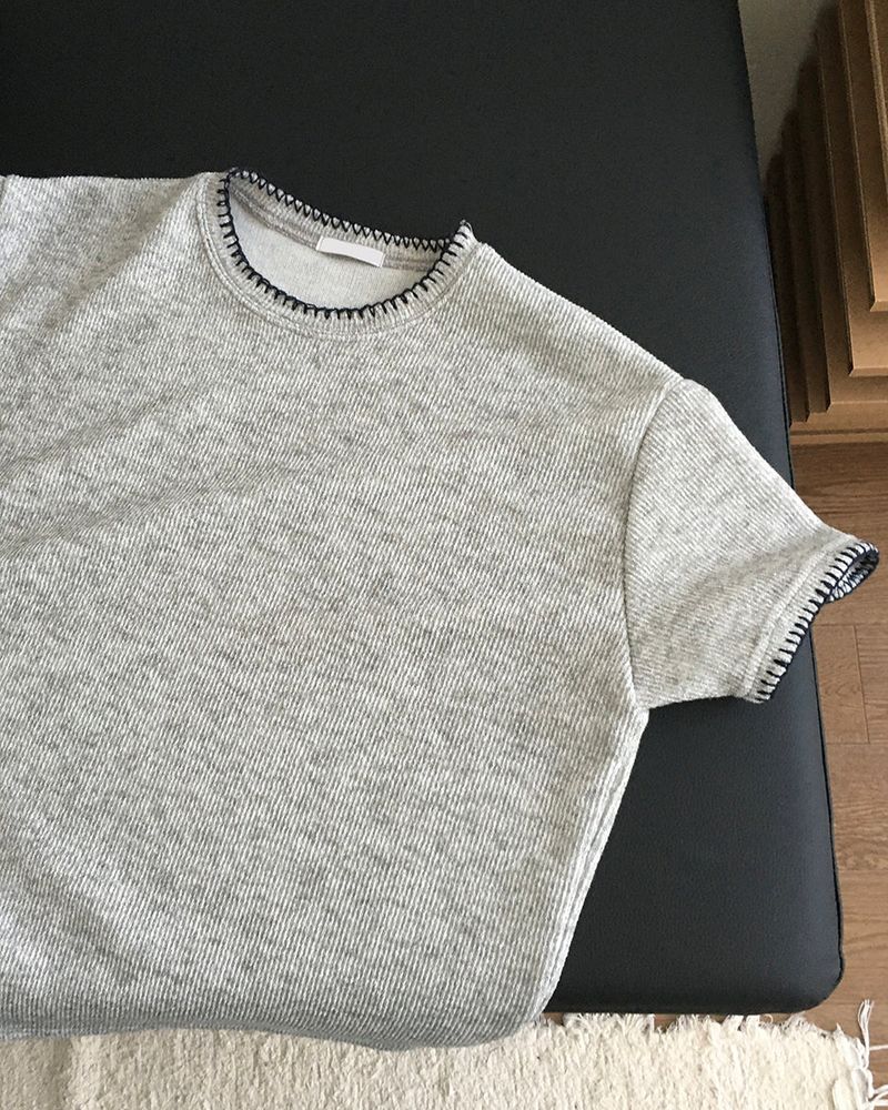 Stitch Crop short Sleeve Knit