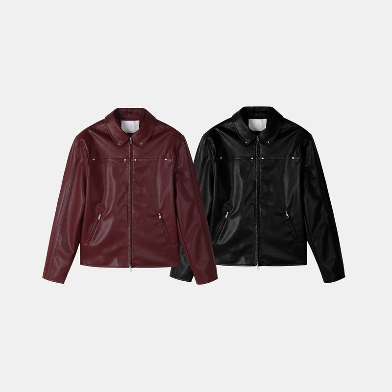 Star Stud Leather Jacket (2color)
