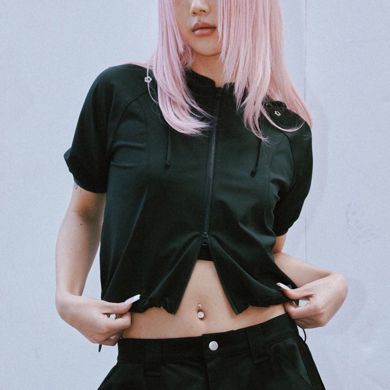 FLOWER EYELET HOOD JACKET