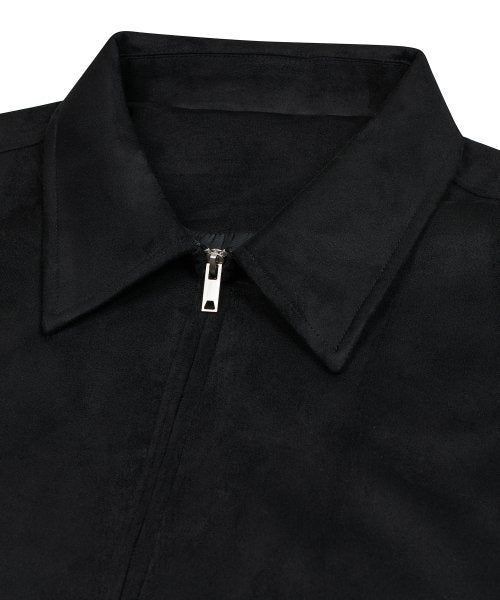 87-STAN009 [Vegan Suede] Standard Blouson Suede Jacket BLACK