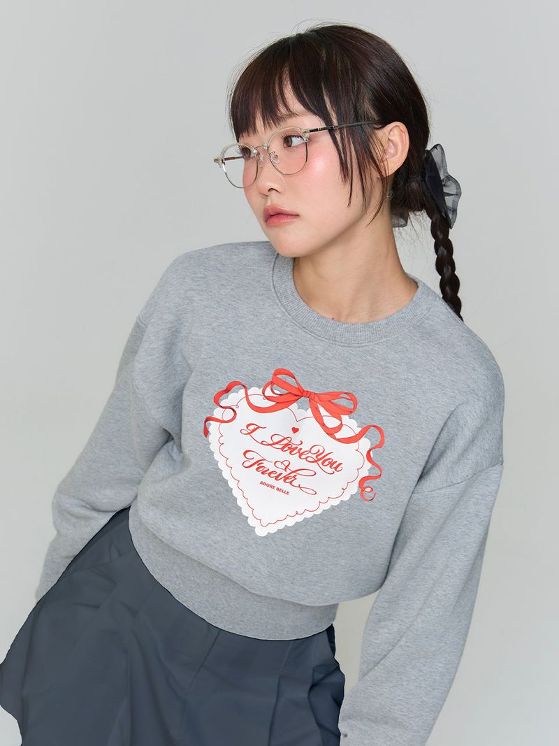 HEART SWEATSHIRT - GRAY