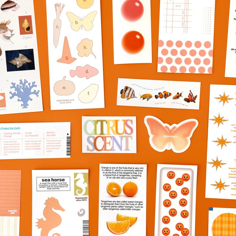 oab tone pack orange / scrap sticker set