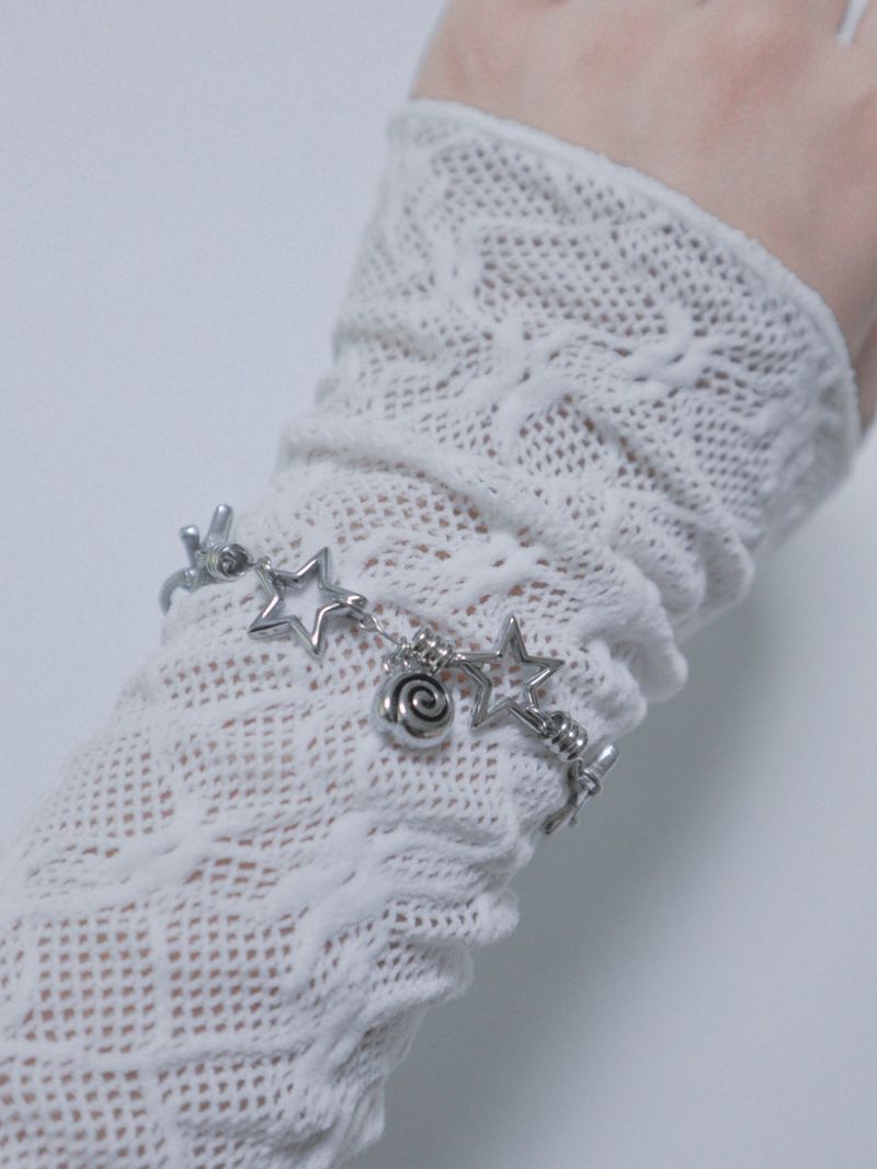 All stainless steel orbit star bracelet