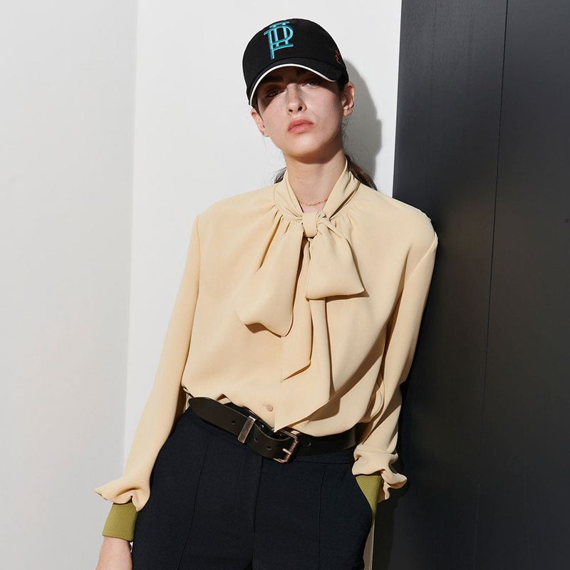  LUIS SCARF BLOUSE, BUTTER