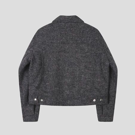 Log Mohair Wool Crop Jacket