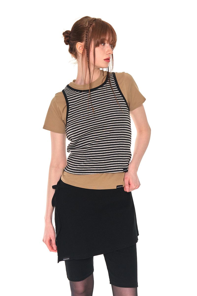 STRIPE SLEEVELESS (GRAY)