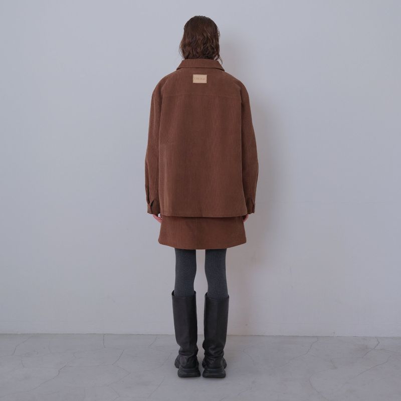 Brown Corduroy Double Button Jacket