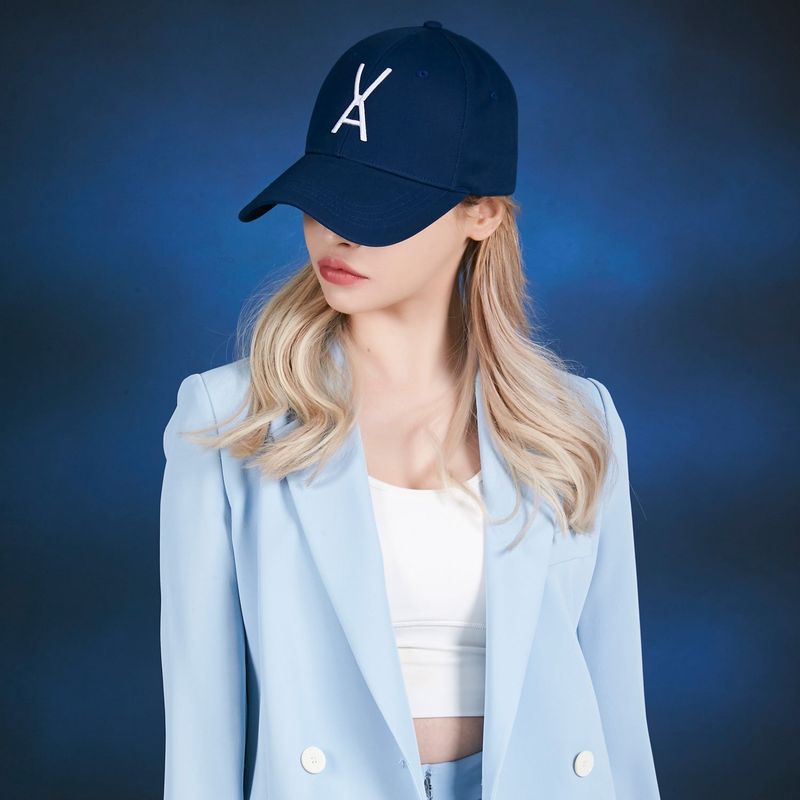 VA Big logo over fit buckle cap NAVY