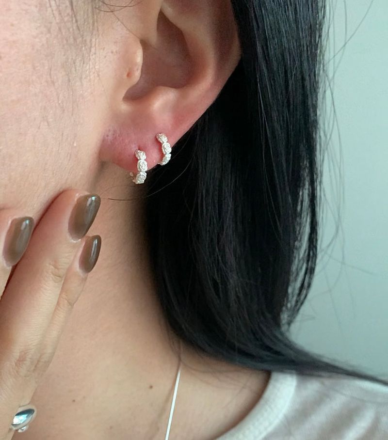  (silver925) ミニローズワンタッチピアス *silver