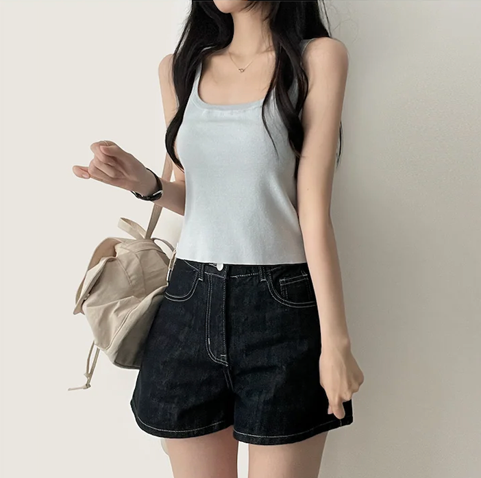 Derming knit sleeveless shirt