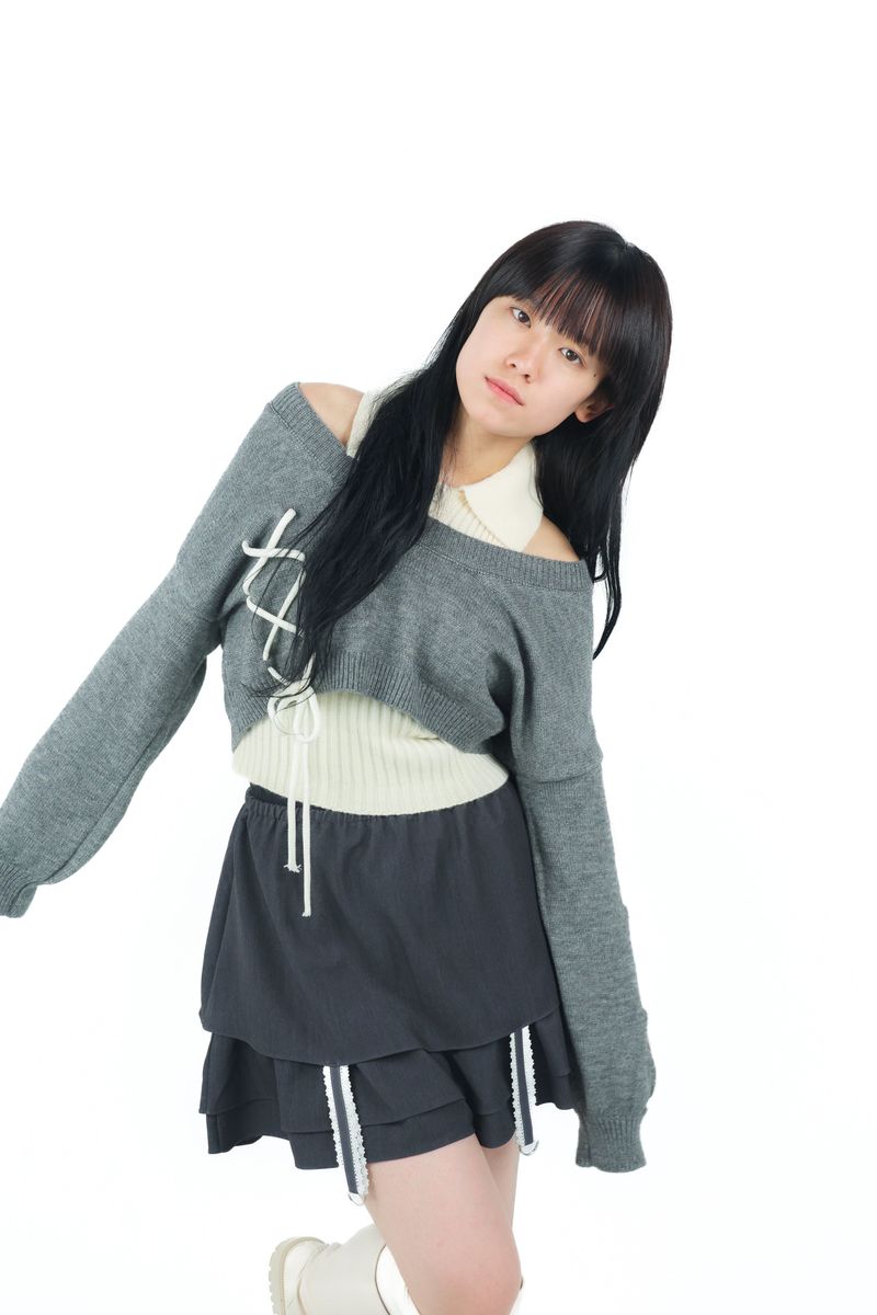 laceup ribbon knitset(gray)