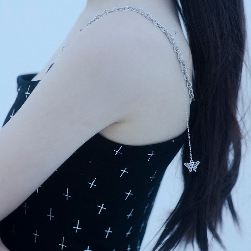 1 2 chain shoulder strap cross dress