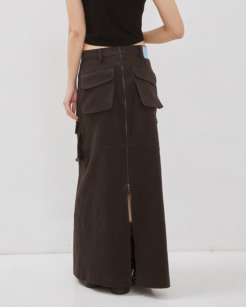 Mova Zip Cargo Long Skirt