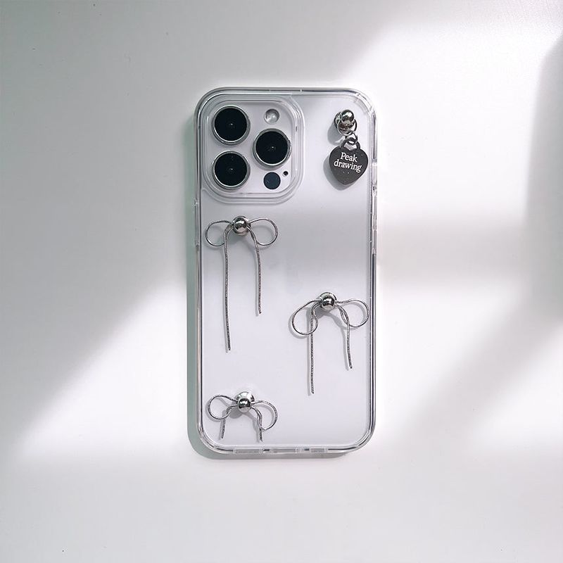 Peakdrawing(ピークドロウィン)の「Line silver ribbon jelly hard case (clear)(Smartphone Accessories)」