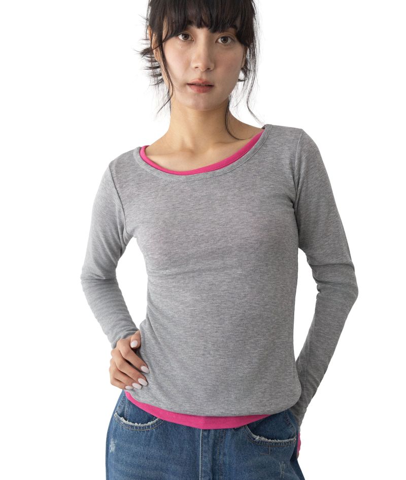 Duo U-Neck Long Sleeve T-Shirt