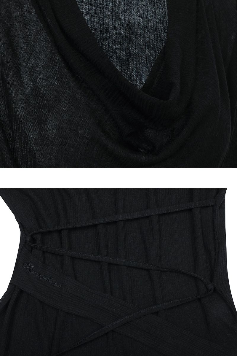 LILY COWL RIBBON TOP black