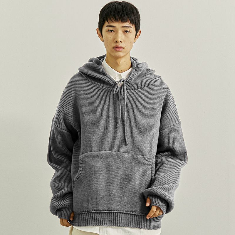 KND（ケイエンド）の「KANDAI HANDWARMER KNIT HOODIE GREY（Tops）」