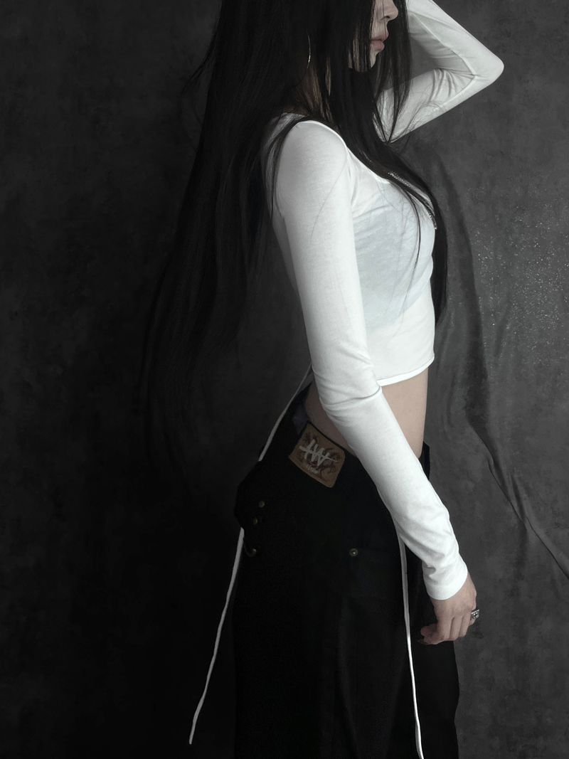 coin multi-strap crop T (2color)