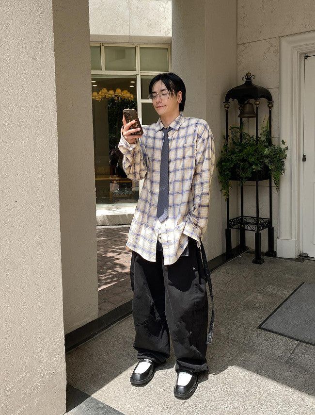 No.0860 soft check light over SHIRT (3color)