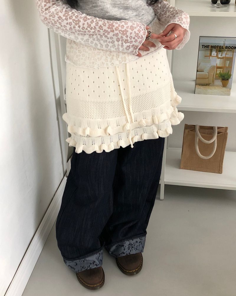 Hirun Knit Frill Mini Skirt