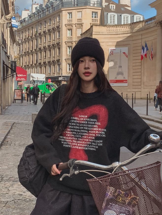 Kuro spray heart wool knitwear
