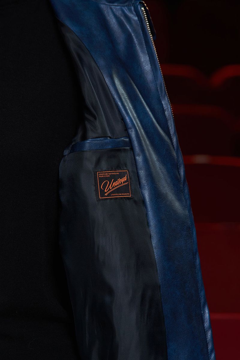 FAUX LEATHER WESTERN BLOUSON / BLUE