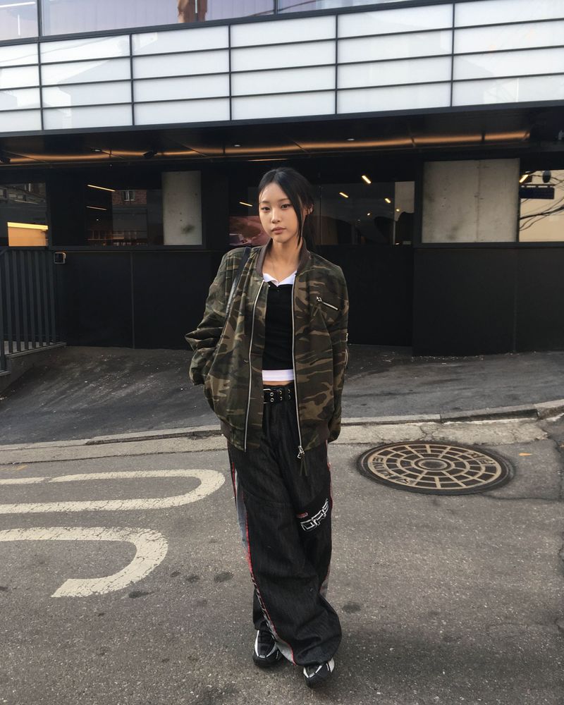 Camo ma-1 shirring jumper