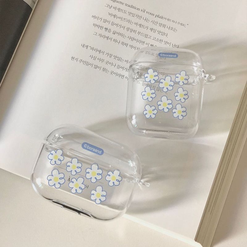 Blue flower air pods case